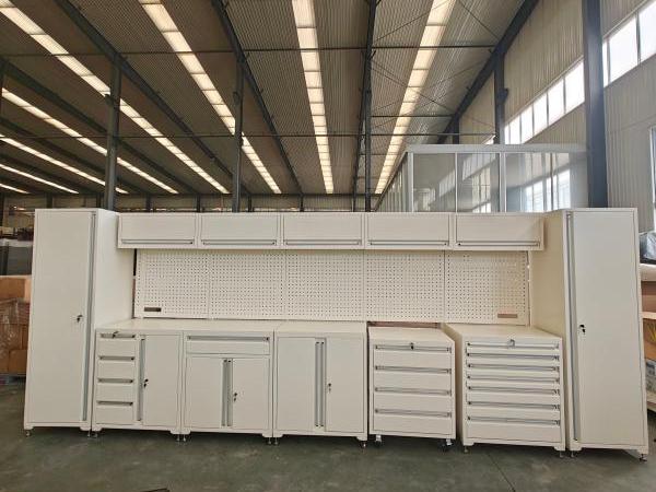 Gabinete de garaje de servicio pesado blanco